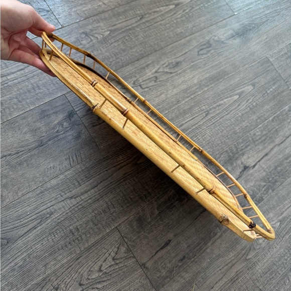 Boho Vintage Rattan Serving Tray - Picture 3 of 4